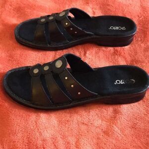Sporto Black Slide Sandals for Women Size 10